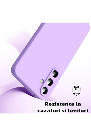 Samsung Galaxy A35 case made of velvety silicone with camera protection - Purple