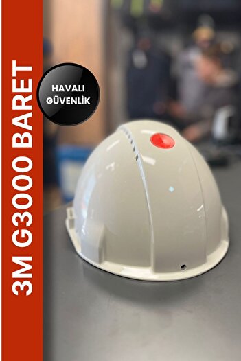 3M G3000 White Hard Hat Industrial Helmet Model with Latch and Air Visor