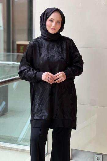 FUAT GÜRSEN Fuat Gürşen Tunic with Floral Pattern on the Front and Sleeves
