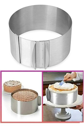 Bayev 2Pcs Round Adjustable Pastry Cake Sponge Cake Mold Adjustable Circle Pastry Maker Pastry Supplies