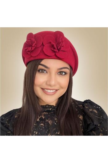 Confortino Luxury women's felt hat with a corner toca - ONE SIZE, ADJUSTABLE