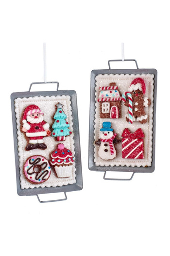 BraziPremium Set of 2 gingerbread tray ornaments, 13 cm, metal, multicolor