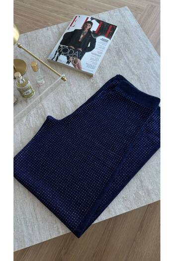 Molly Nelly Women's Elastic Stone Detailed Knitwear Shiny Pants