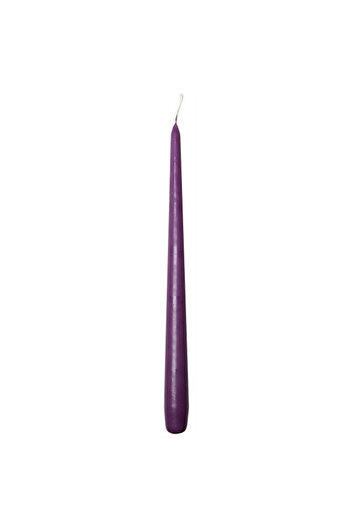 Mank Conical candlestick, aubergine - dark purple, Ø 2.2 cm x height 28 cm, burning time 10 hours
