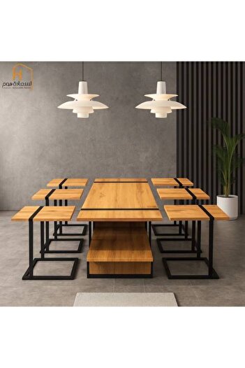 Al Saada Home Service Wooden Tables Set 6+1 - Wooden