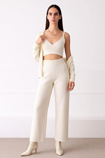 sole stories Women's Ecru Premium Knitwear Pants