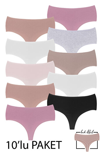 Dominant Women's High Waist Thong 10 Pack