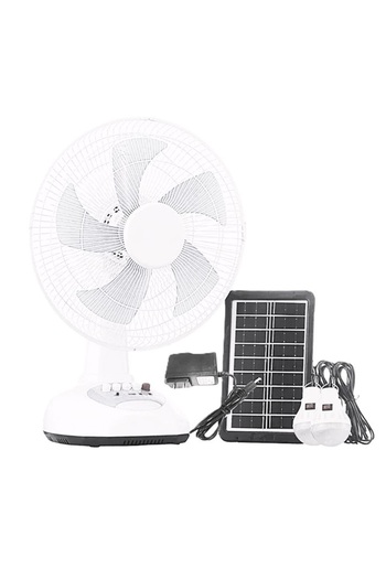 REFURA Rivora 12-inch Energy-Saving Rechargeable Solar Powered Table Fan with Solar Panel