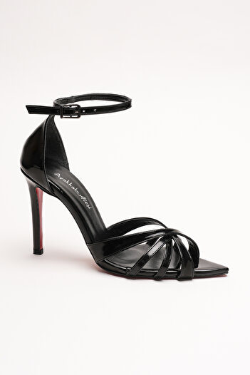 Ayakkabı Ateşi Women's Special Design Thin Heeled Shoes Accosie Black Patent Leather