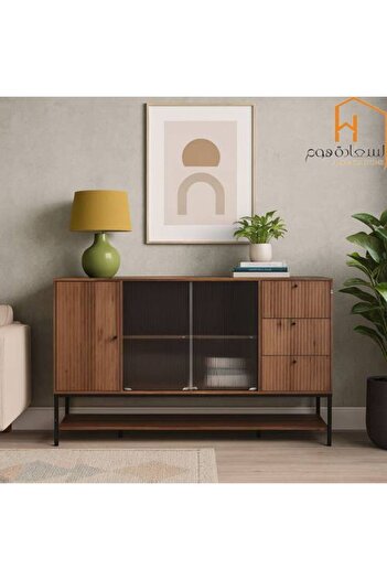 Al Saada Home Multi-purpose Buffet Cabinet - 85 X 40 X 120 cm - Wooden