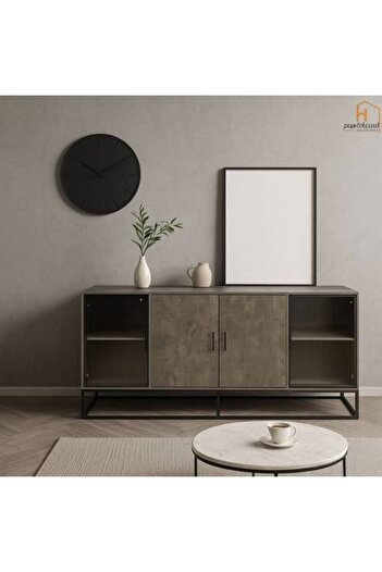 Al Saada Home Multipurpose Buffet Cabinet - 90 X 40 X 160 cm - Gray