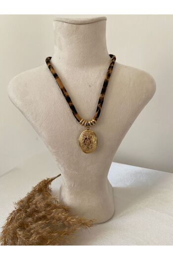 stainless steell Leopard Scarf Steel Necklace