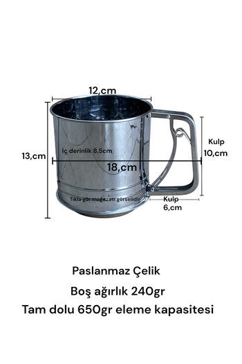 Penguen Large Size Flour Sieve Cocoa Starch Sugar Practical Dispenser Sieve Stainless Steel