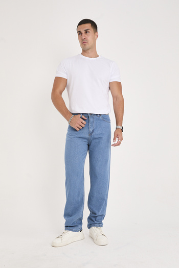 Noxter Men's Blue Baggy Denim Pants