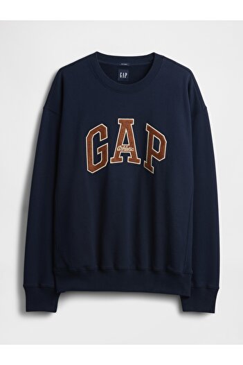 GAP Erkek Lacivert Heavyweight Oversized Logo Sweatshirt