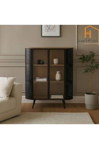 Al Saada Home Multi-purpose Buffet Cabinet - 110 X 40 X 143 cm - Black