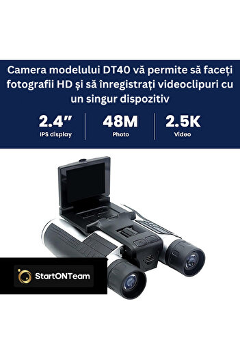 StartONTeam Professional Digital Hunting Binoculars, 12X Zoom, 2.4" LCD Screen Gray