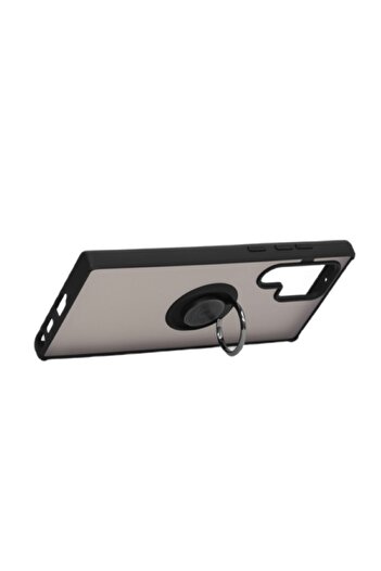 Bibilel Husa cu inel magnetic tip stand pentru Samsung Galaxy S22 Ultra, bumper, Negru