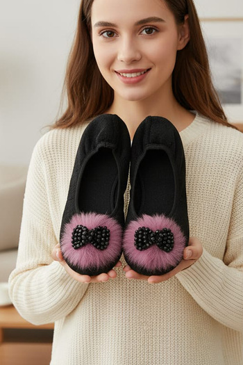 CEYDA SHOES Fancy Velvet House, Hajj, Umra Bath Slippers, Gift, Daily Dowery, Fur Slippers, Slippers, Booties, Show Slippers