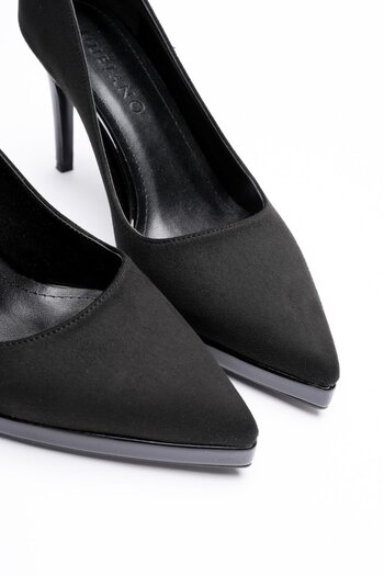 Mubiano Women's Suede High Heels 9 cm Platform Black Velina