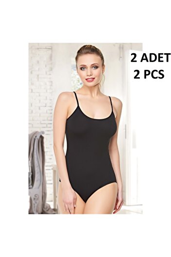 Belinay Women's String Strap 47% Modal 47% Cotton 6% Elastane Hooked 2-Piece Bodysuit