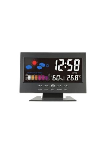 Bibilel Stație meteo de interior cu ceas și alarmă, afișaj LCD, negru, TCL-BBL6986