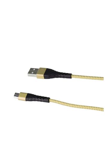 Bibilel USB Charging/Transfer Cable USB to Micro USB-C / Type-C, 1M, Reinforced, Gold