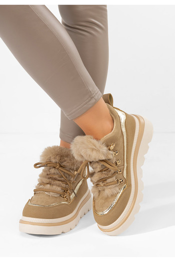 B T Shoes Khaki zimní tenisky dámské Clavira