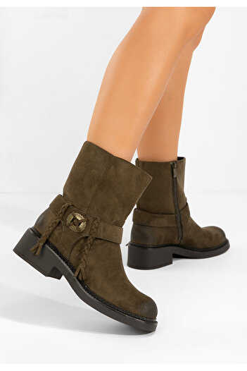 B T Shoes Γυναικεία μποτάκια Alasika πρασινο