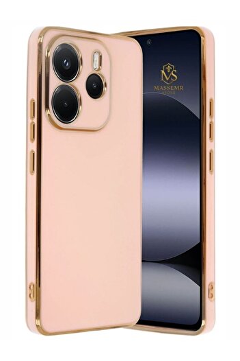 Massemr Xiaomi Redmi Note 14 4g Case Shiny Gold Foil Luxury Premium Silicone Cover Transparent Shock Protector
