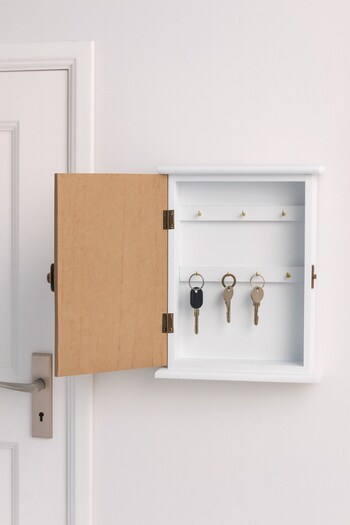 decorev Decorative Wooden Key Holder Box – Welcome Written Wall Hanger Br-6631