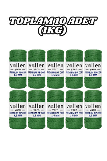 vollen yarn Polyester Macrame Cord 1.5 mm 100 g 150 m – Pack of 10, Supla and Bag Cord
