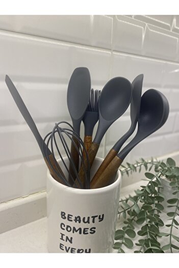 magical dreams Wooden Handle Silicone Serving Set- Ceramic Spoon Holder