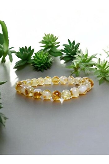 The Magıc of Healıng Citrine Gemstone Bracelet 8 mm Sphere Cut |   Money Stone