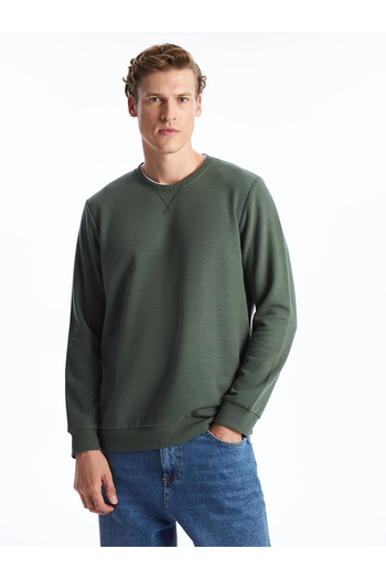 LC Waikiki Lcwaikiki Classic Green Crew Neck Long Sleeve Men's Sweatshirt