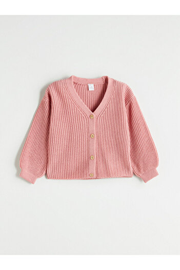 LC Waikiki V-Neck Girl's Knitwear Cardigan