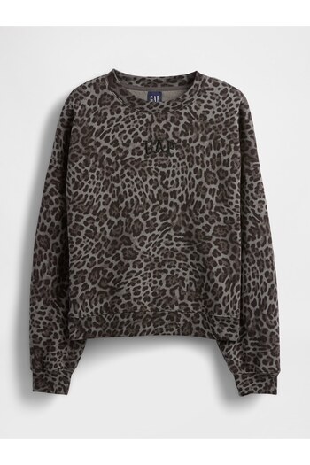 GAP Kadın Gri VintageSoft Logo Wedge Sweatshirt