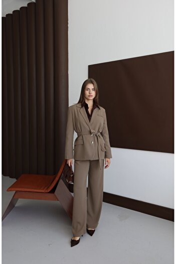 MY LİKA Blazer with Tie Jacket Pants Suit