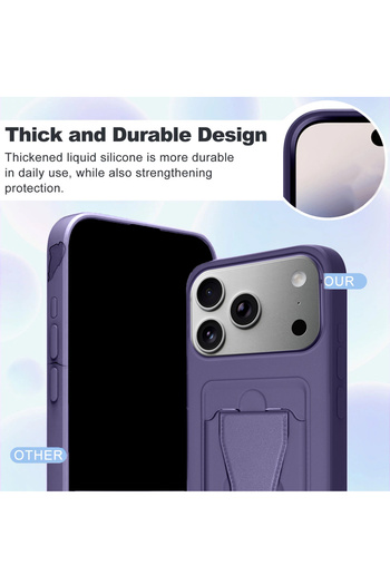 Wtech Apple iPhone 17 Pro Max 5G 2025 Silicone TPU Card Holder with Hand Grip Case Cover