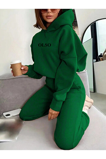 macklin Unisex Ανδρικά Γυναικεία Σετ φόρμας Olso με στάμπα Oversize 3 νημάτων με κουκούλα