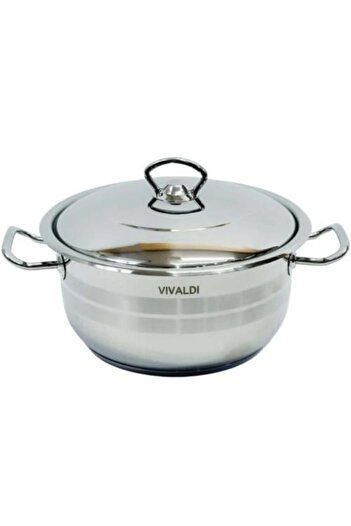 Vivaldi 28 cm 18/10 stainless steel pot, made in Turkey, G579