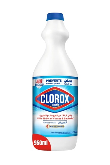 Clorox Clorox Liquid Bleach 950ml kills 99.9% of viruses and bacteria, prevents bacterial growth