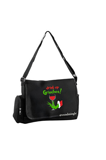 DEEFWEAR Black Drink up Grinches Printed Unisex Messenger Bag -Trendmingle