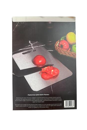 Dr.Dermalok 2-Piece Stainless Steel Cutting Board Set Double-Sided Use