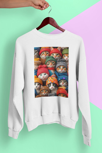 MAGORS Stil-X Cute Cats Printed Unisex Circular Neck Oversize Sweatshirt