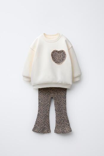 GAist Kids Baby Girl's Leopard Pattern Heart Top and Bottom Set