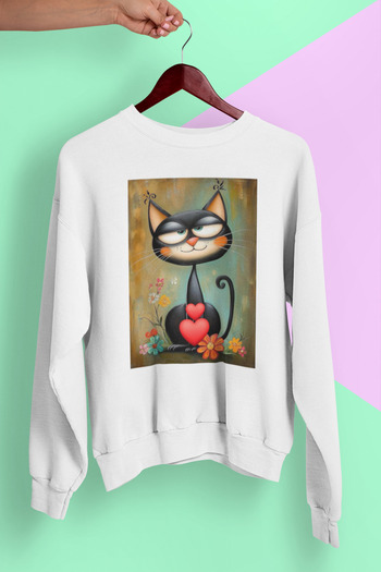 MAGORS Stil-X Cute Cats Printed Unisex Circular Neck Oversize Sweatshirt