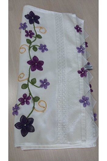 Papatyam Handcrafted Dowry Needlework Embroidered Towel Hand Knitted/Needle Embroidered/Handmade/Handcrafted/Fiesta