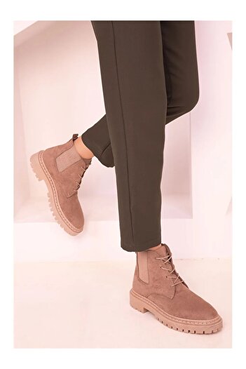 Mater Ayakkabı Exclusive Elastic Laced Ankle Length Women's Boots