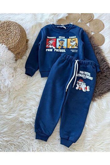 babymoon kids Boy's 3-Thread Cotton Fabric Printed Top and Pants with Elasticated Cuffs and Hems, 2-Piece Set